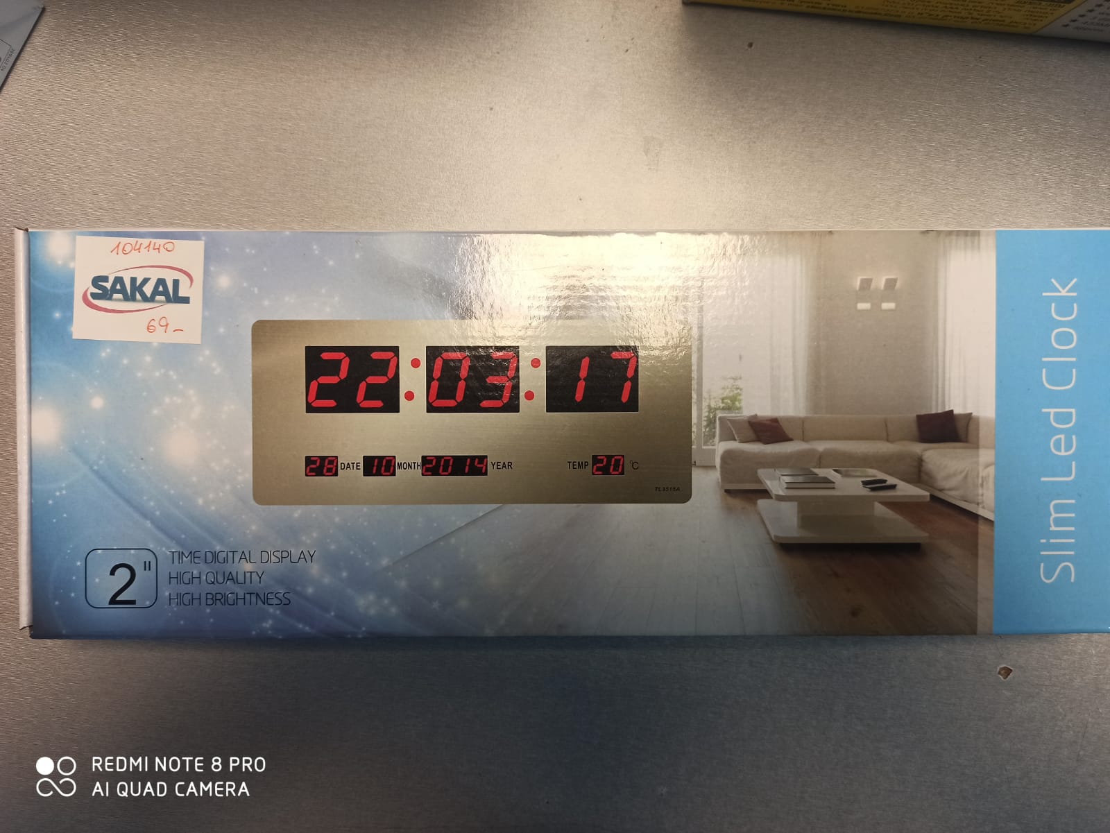 שעון קיר דיגיטלי כולל תאריך ומד טמפרטורה SKL-3515 sakal 